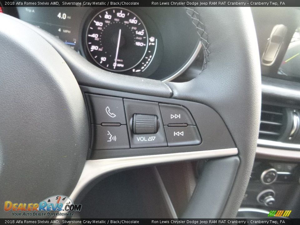 2018 Alfa Romeo Stelvio AWD Silverstone Gray Metallic / Black/Chocolate Photo #26