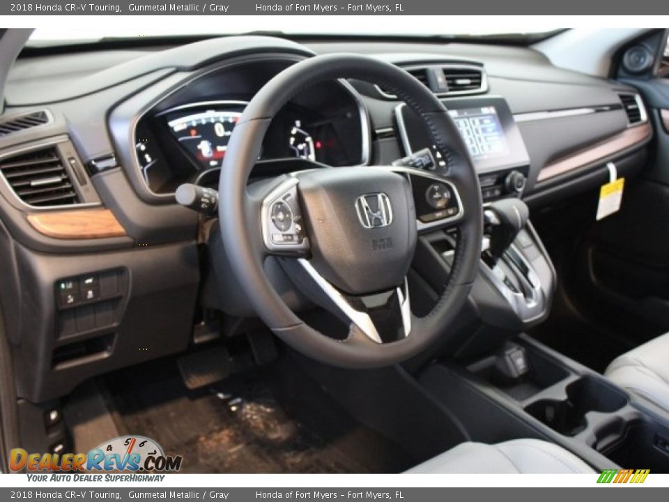 2018 Honda CR-V Touring Gunmetal Metallic / Gray Photo #12