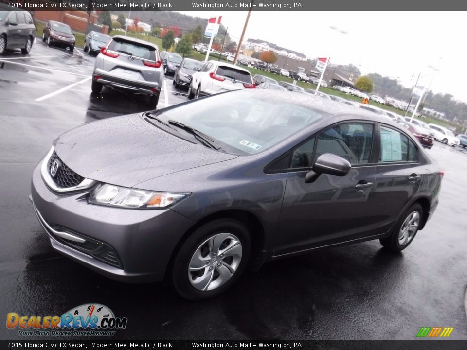 2015 Honda Civic LX Sedan Modern Steel Metallic / Black Photo #5