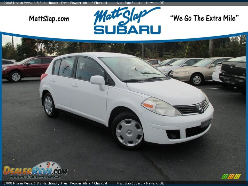 2008 Nissan Versa 1.8 S Hatchback Fresh Powder White / Charcoal Photo #1