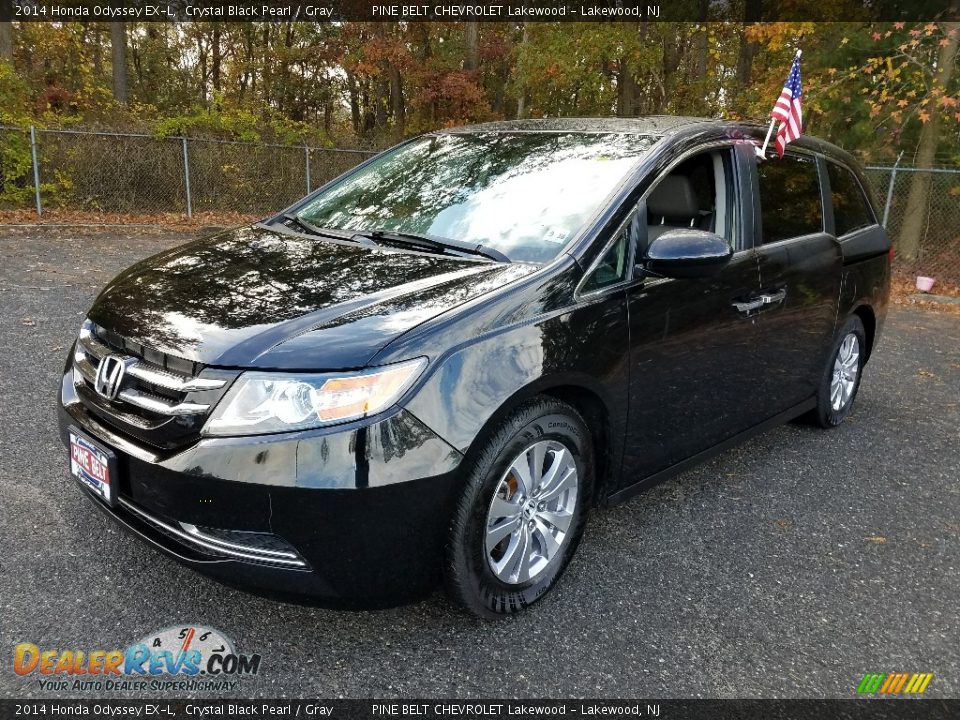 2014 Honda Odyssey EX-L Crystal Black Pearl / Gray Photo #3