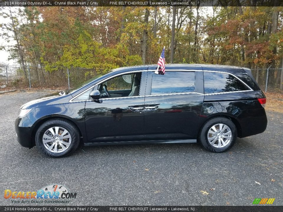 2014 Honda Odyssey EX-L Crystal Black Pearl / Gray Photo #4