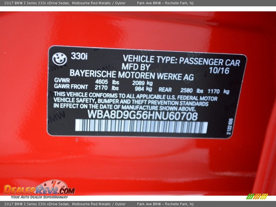 2017 BMW 3 Series 330i xDrive Sedan Melbourne Red Metallic / Oyster Photo #34