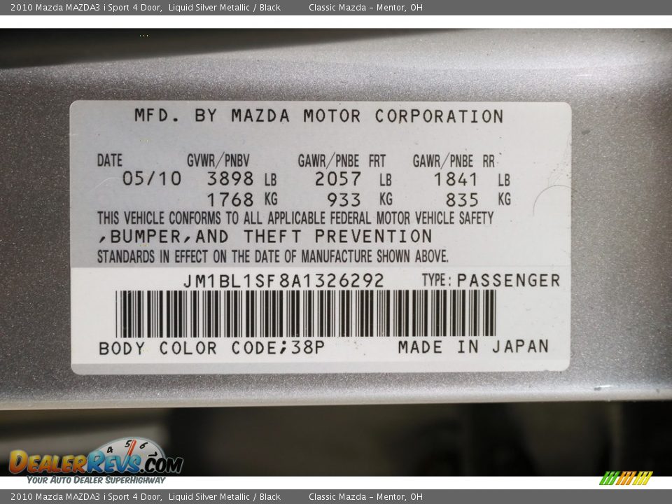 2010 Mazda MAZDA3 i Sport 4 Door Liquid Silver Metallic / Black Photo #19