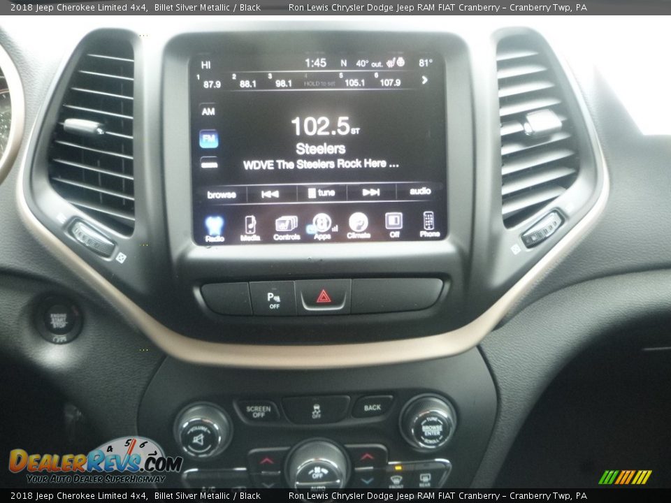 2018 Jeep Cherokee Limited 4x4 Billet Silver Metallic / Black Photo #17