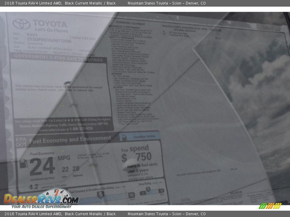 2018 Toyota RAV4 Limited AWD Black Current Metallic / Black Photo #10