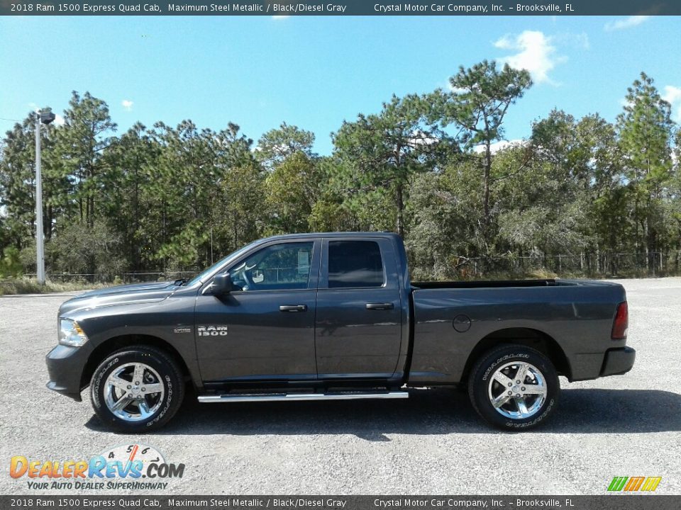 2018 Ram 1500 Express Quad Cab Maximum Steel Metallic / Black/Diesel Gray Photo #2
