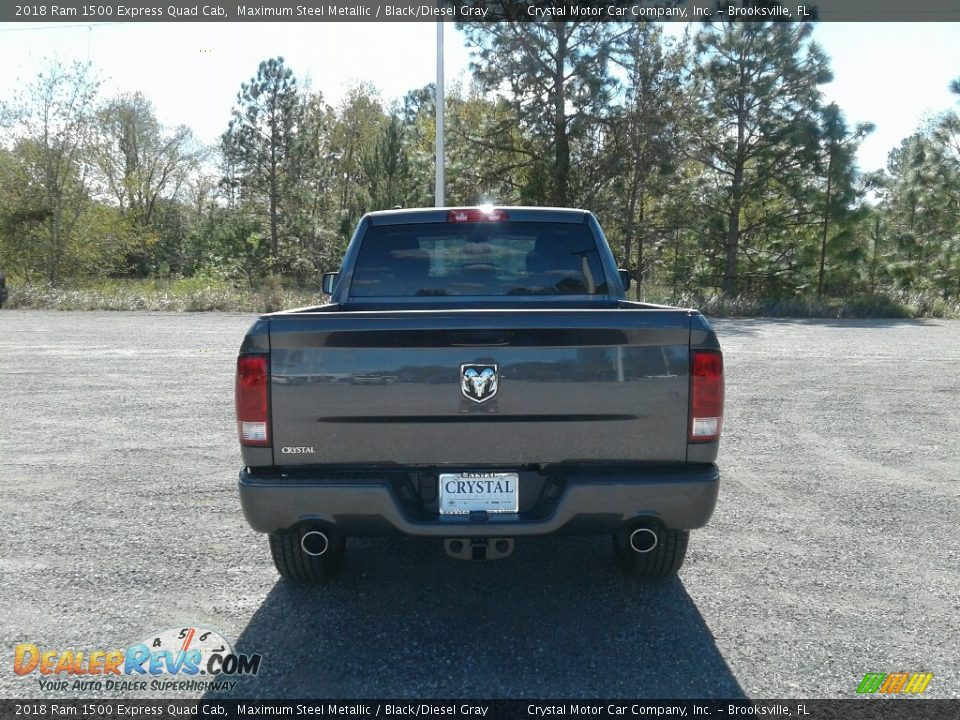 2018 Ram 1500 Express Quad Cab Maximum Steel Metallic / Black/Diesel Gray Photo #4