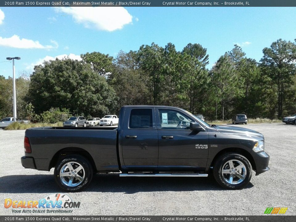2018 Ram 1500 Express Quad Cab Maximum Steel Metallic / Black/Diesel Gray Photo #6