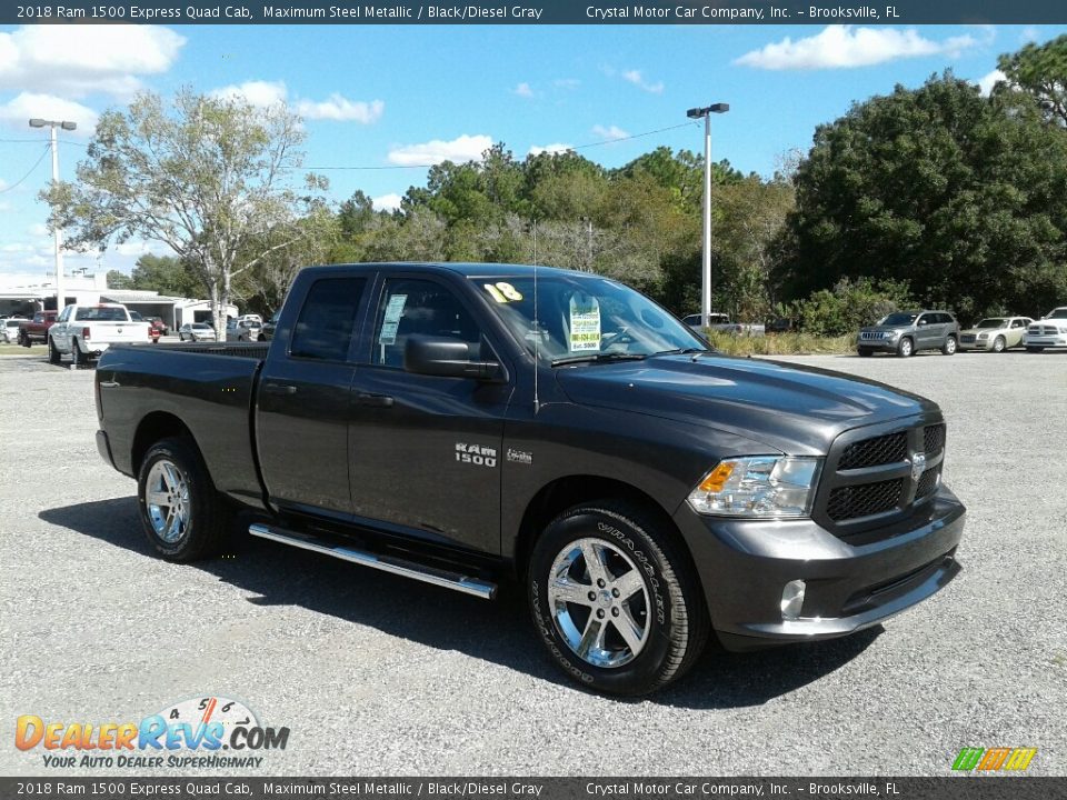 2018 Ram 1500 Express Quad Cab Maximum Steel Metallic / Black/Diesel Gray Photo #7