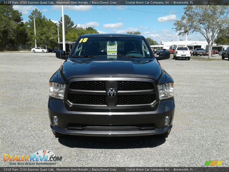 2018 Ram 1500 Express Quad Cab Maximum Steel Metallic / Black/Diesel Gray Photo #8