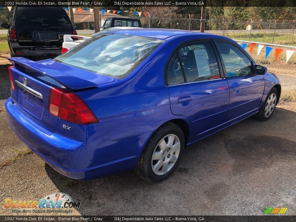 2002 Honda Civic EX Sedan Eternal Blue Pearl / Gray Photo #1