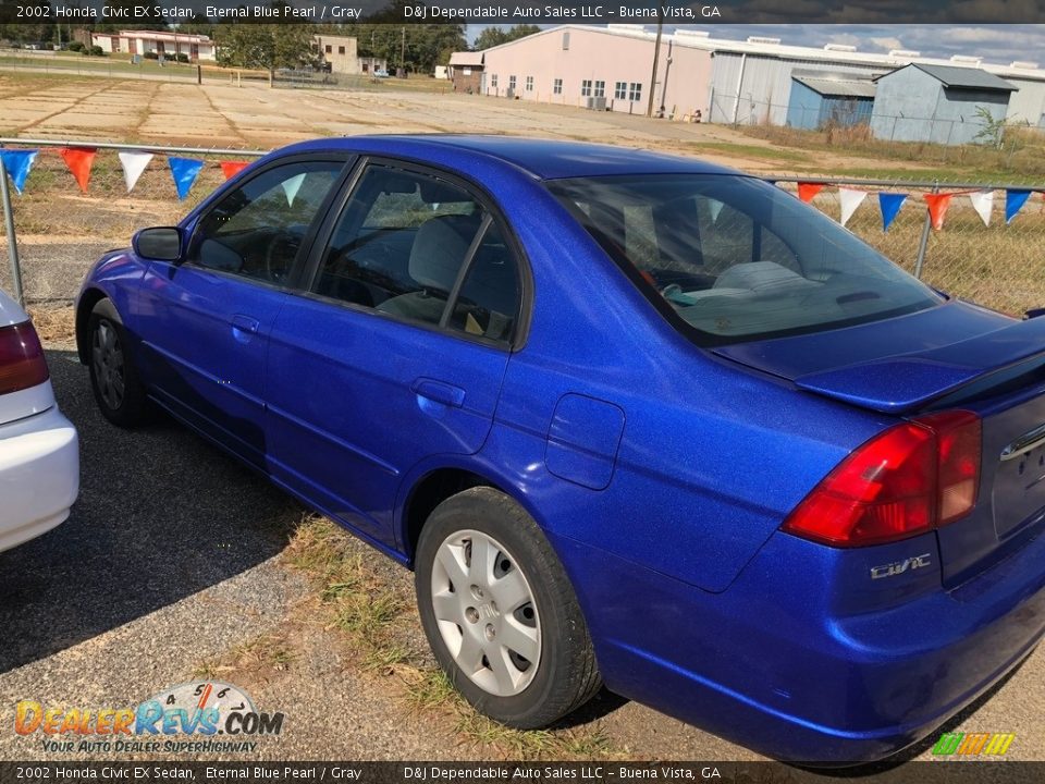 2002 Honda Civic EX Sedan Eternal Blue Pearl / Gray Photo #2