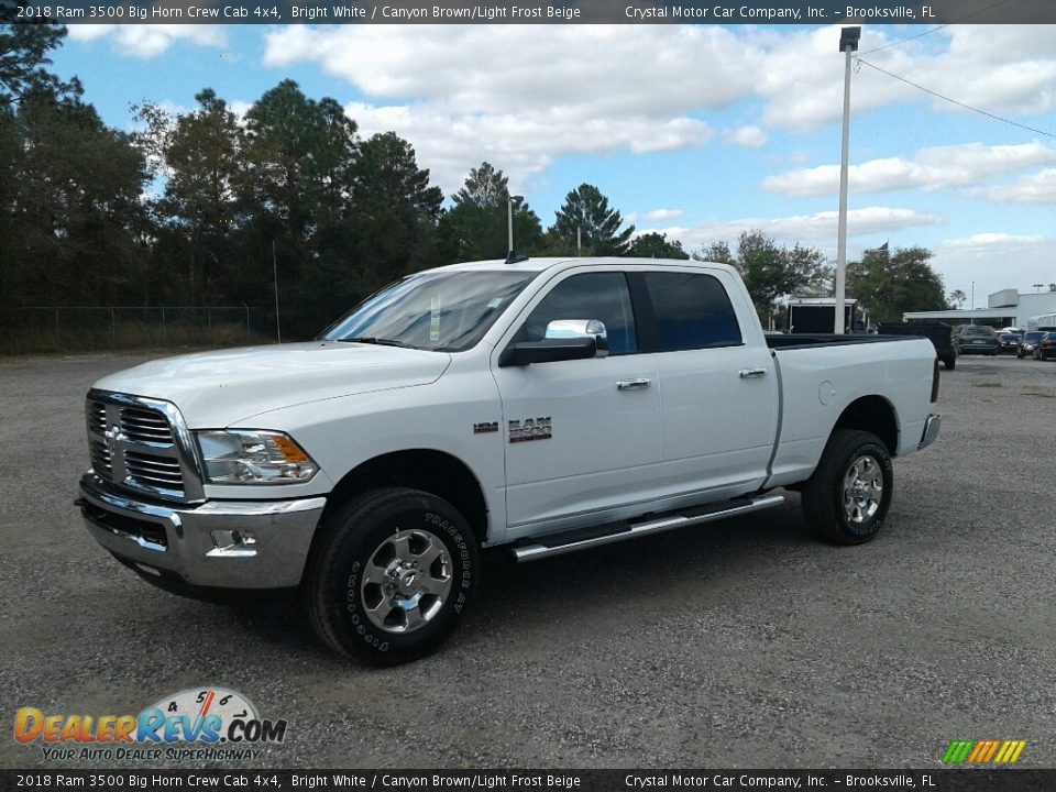 2018 Ram 3500 Big Horn Crew Cab 4x4 Bright White / Canyon Brown/Light Frost Beige Photo #1