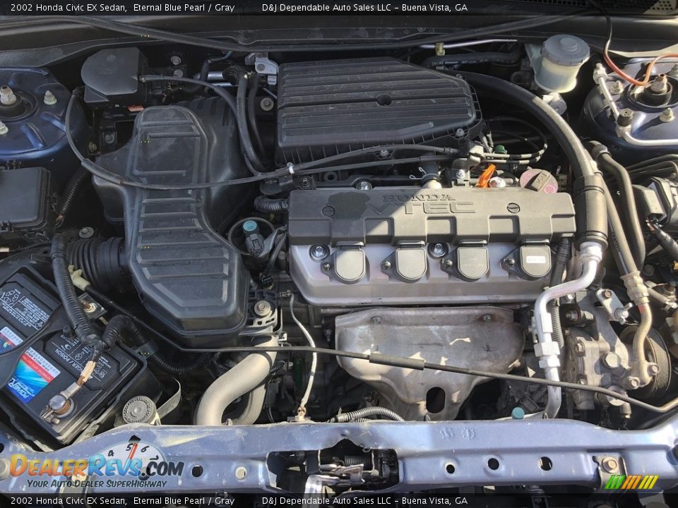 2002 Honda Civic EX Sedan Eternal Blue Pearl / Gray Photo #5