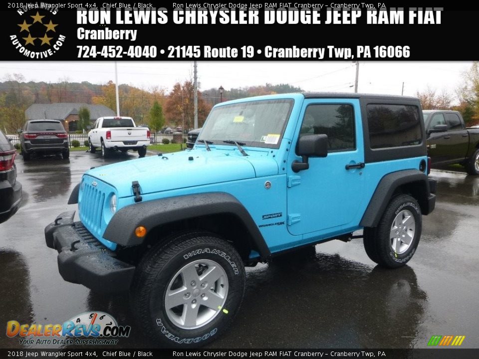 2018 Jeep Wrangler Sport 4x4 Chief Blue / Black Photo #1