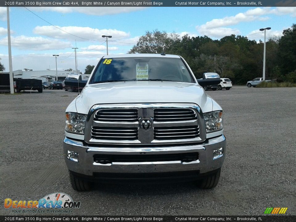 2018 Ram 3500 Big Horn Crew Cab 4x4 Bright White / Canyon Brown/Light Frost Beige Photo #8