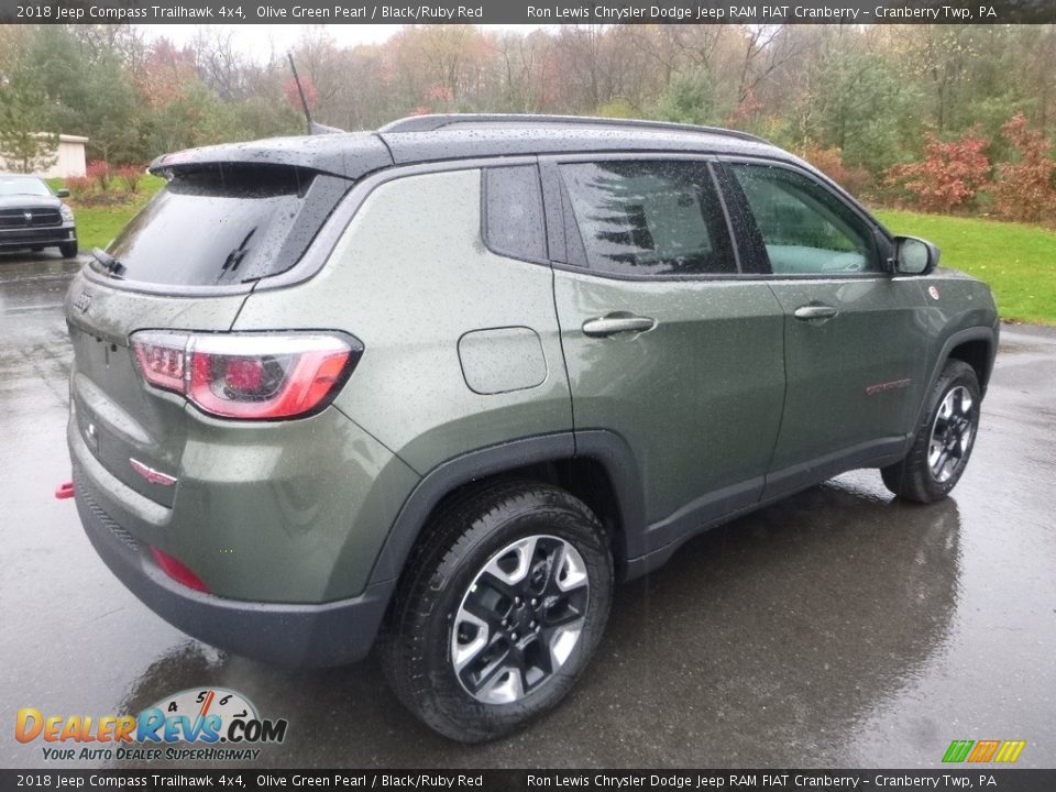 2018 Jeep Compass Trailhawk 4x4 Olive Green Pearl / Black/Ruby Red Photo #5