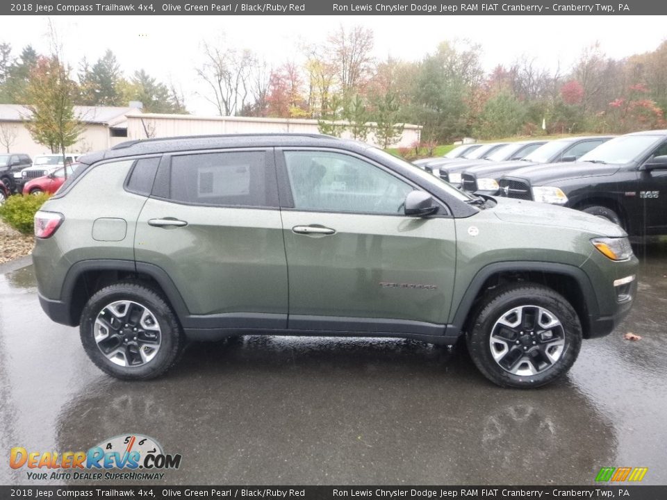 2018 Jeep Compass Trailhawk 4x4 Olive Green Pearl / Black/Ruby Red Photo #6