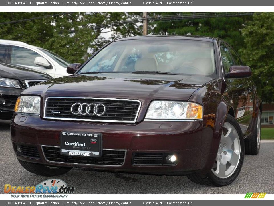 2004 Audi A6 4.2 quattro Sedan Burgundy Red Pearl Effect / Ebony/Vanilla Photo #1