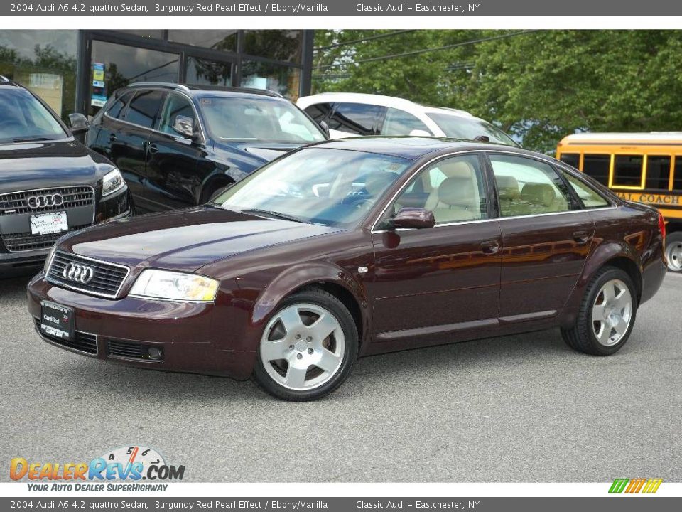 2004 Audi A6 4.2 quattro Sedan Burgundy Red Pearl Effect / Ebony/Vanilla Photo #2