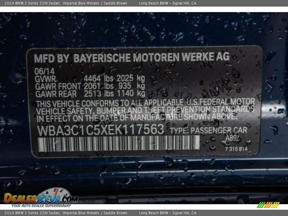2014 BMW 3 Series 328i Sedan Imperial Blue Metallic / Saddle Brown Photo #15