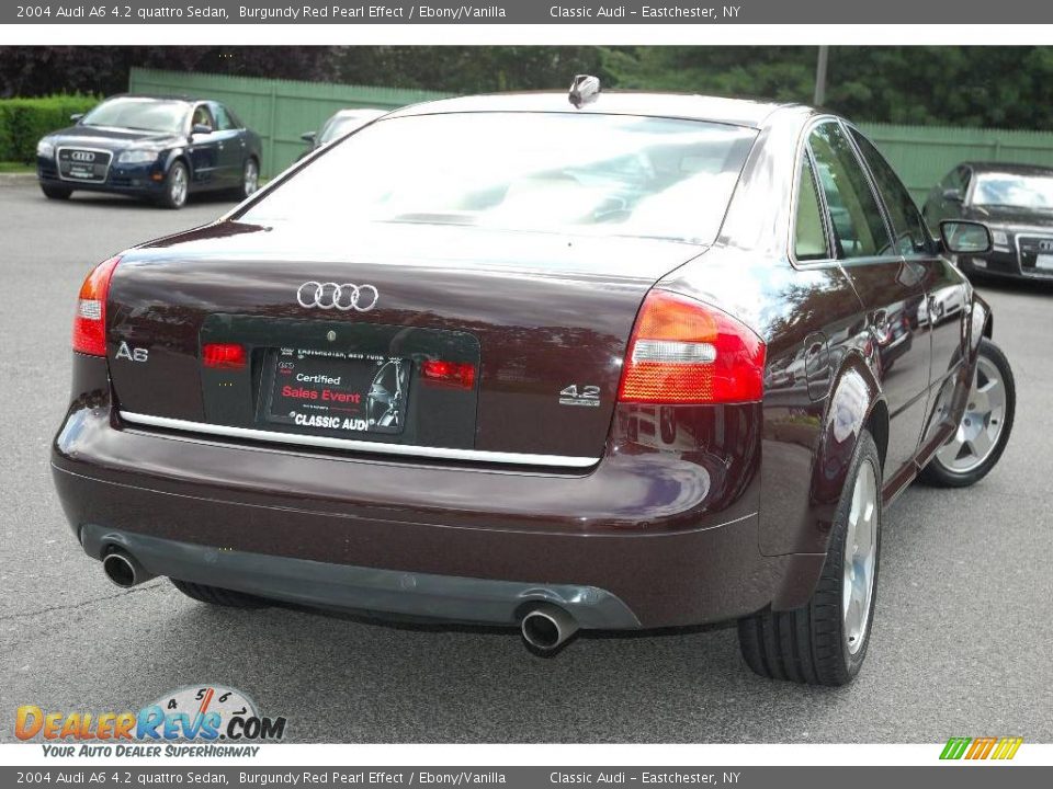 2004 Audi A6 4.2 quattro Sedan Burgundy Red Pearl Effect / Ebony/Vanilla Photo #4