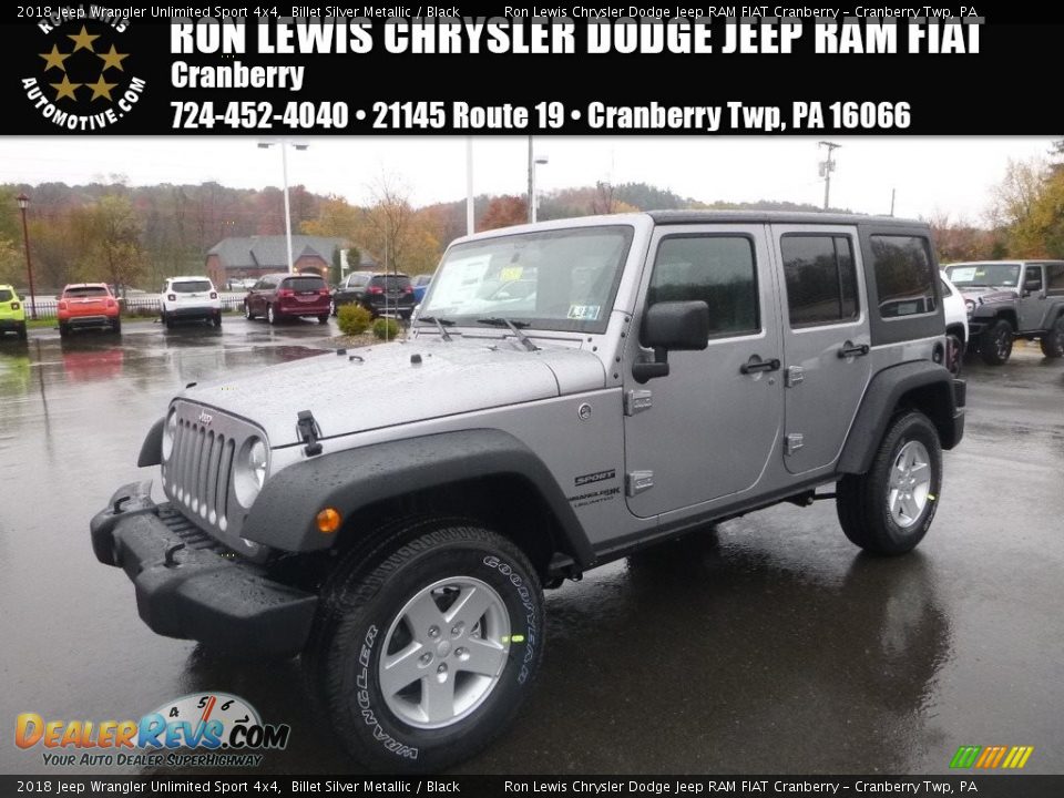 2018 Jeep Wrangler Unlimited Sport 4x4 Billet Silver Metallic / Black Photo #1