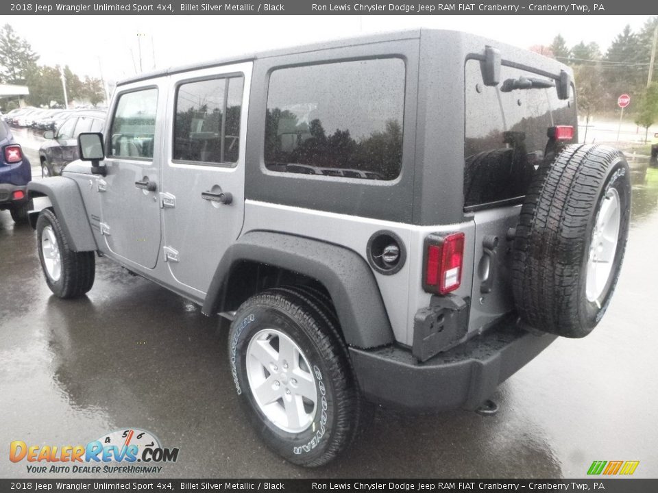 2018 Jeep Wrangler Unlimited Sport 4x4 Billet Silver Metallic / Black Photo #3