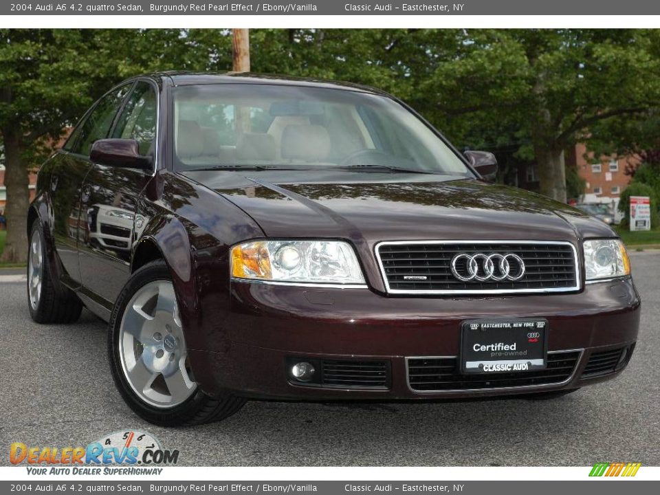 2004 Audi A6 4.2 quattro Sedan Burgundy Red Pearl Effect / Ebony/Vanilla Photo #7