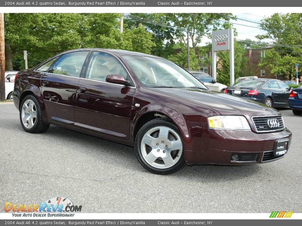 2004 Audi A6 4.2 quattro Sedan Burgundy Red Pearl Effect / Ebony/Vanilla Photo #8