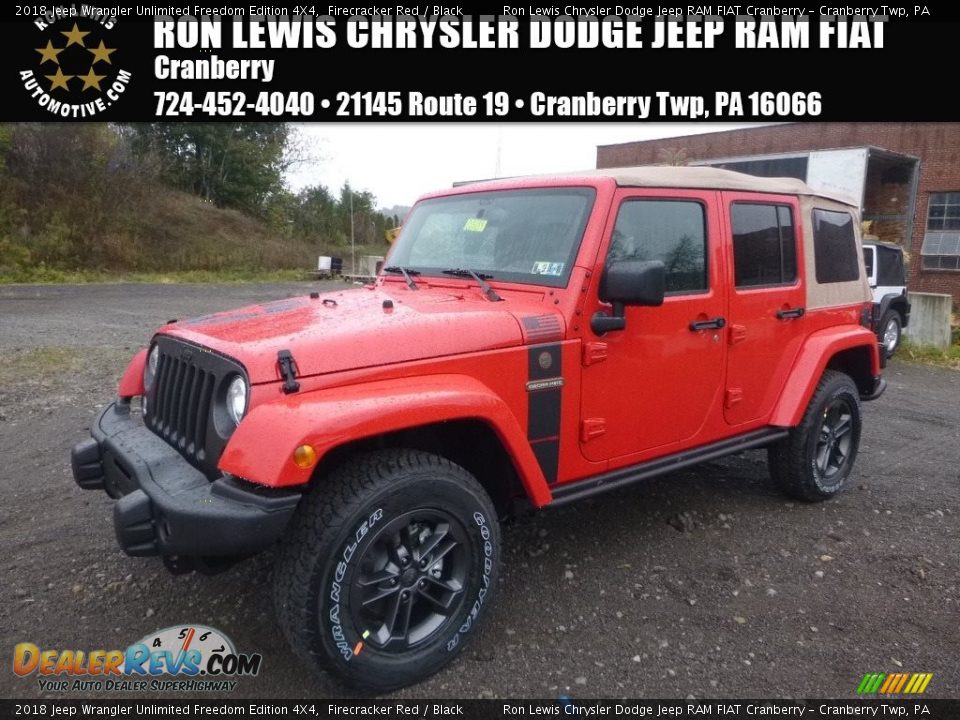 2018 Jeep Wrangler Unlimited Freedom Edition 4X4 Firecracker Red / Black Photo #1