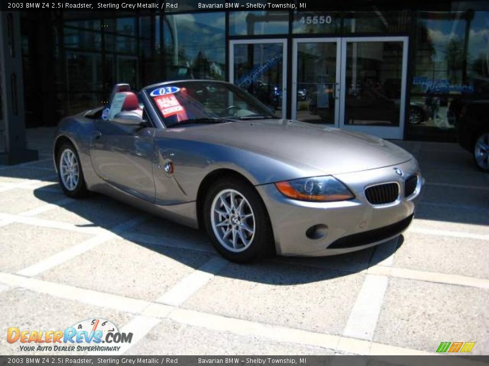 2003 BMW Z4 2.5i Roadster Sterling Grey Metallic / Red Photo #1
