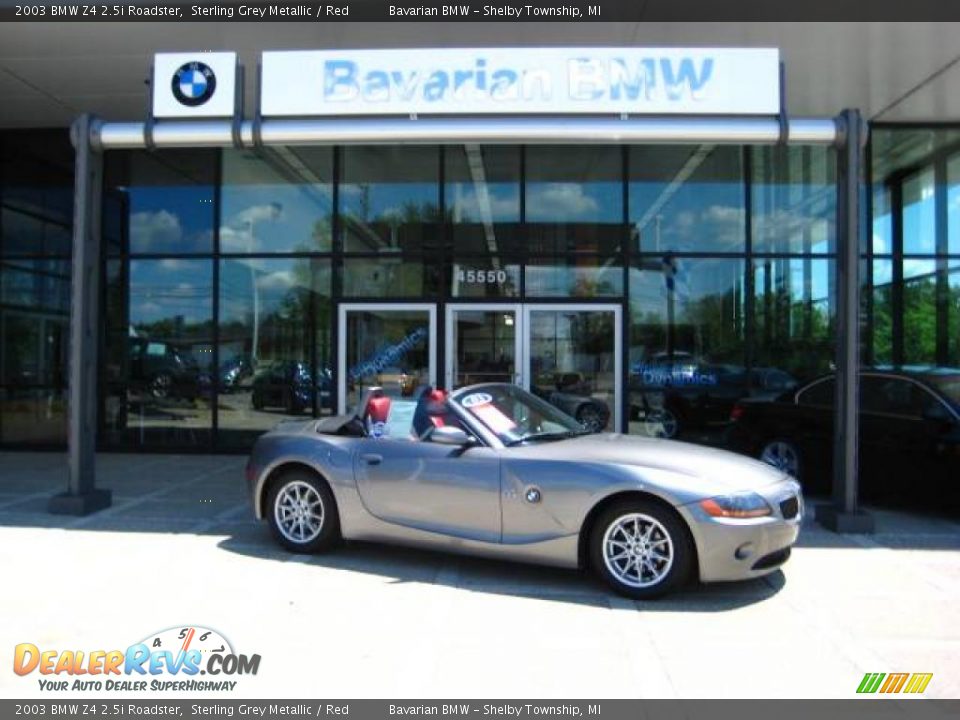 2003 BMW Z4 2.5i Roadster Sterling Grey Metallic / Red Photo #2