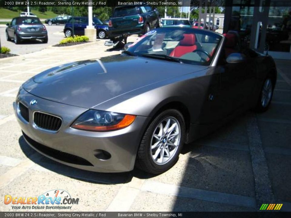 2003 BMW Z4 2.5i Roadster Sterling Grey Metallic / Red Photo #4