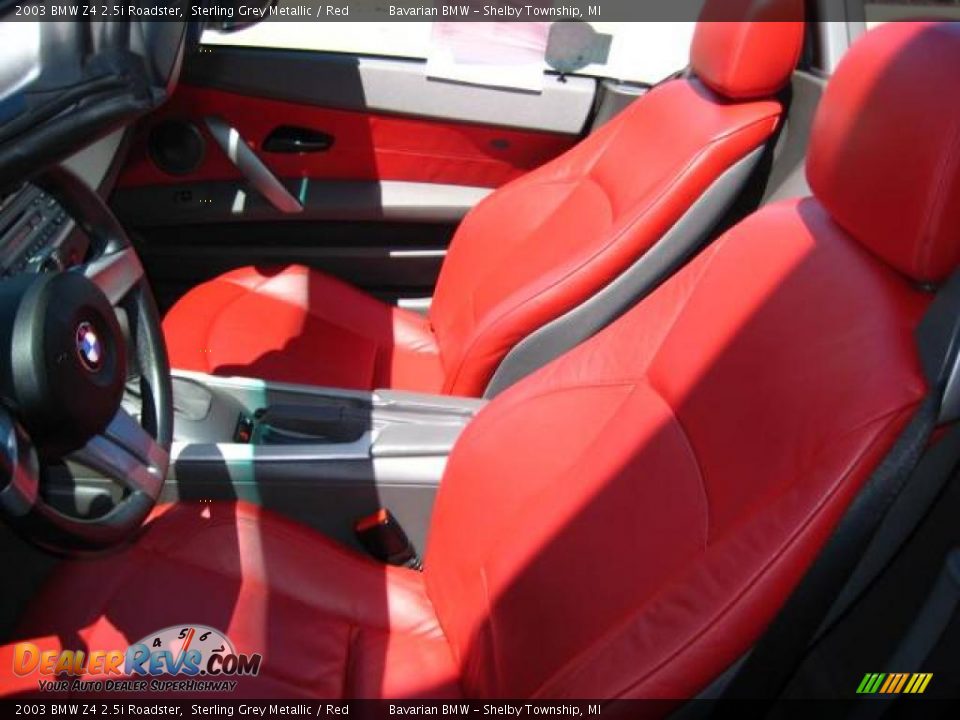 2003 BMW Z4 2.5i Roadster Sterling Grey Metallic / Red Photo #14