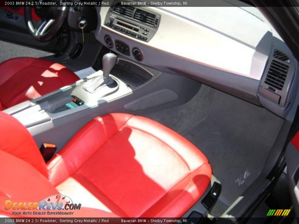 2003 BMW Z4 2.5i Roadster Sterling Grey Metallic / Red Photo #15