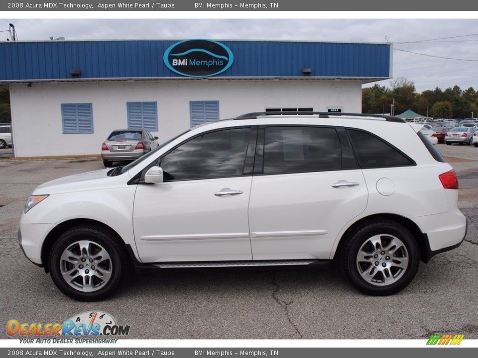 2008 Acura MDX Technology Aspen White Pearl / Taupe Photo #2