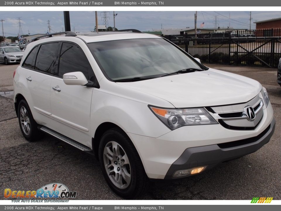 2008 Acura MDX Technology Aspen White Pearl / Taupe Photo #7