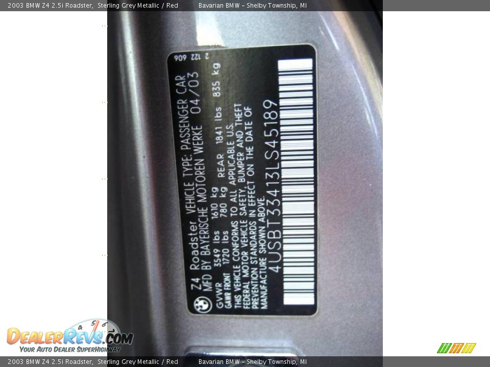 2003 BMW Z4 2.5i Roadster Sterling Grey Metallic / Red Photo #20