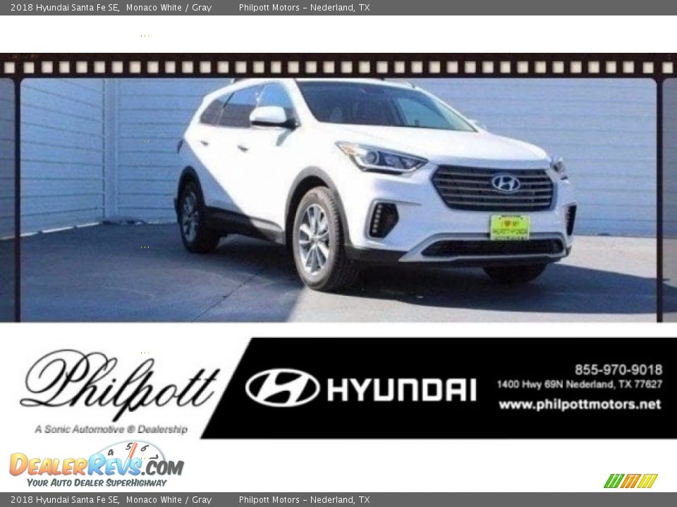 2018 Hyundai Santa Fe SE Monaco White / Gray Photo #1