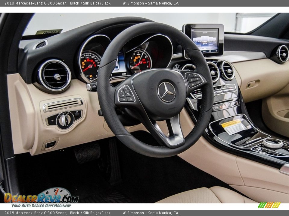 2018 Mercedes-Benz C 300 Sedan Black / Silk Beige/Black Photo #6