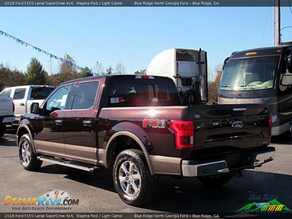2018 Ford F150 Lariat SuperCrew 4x4 Magma Red / Light Camel Photo #3