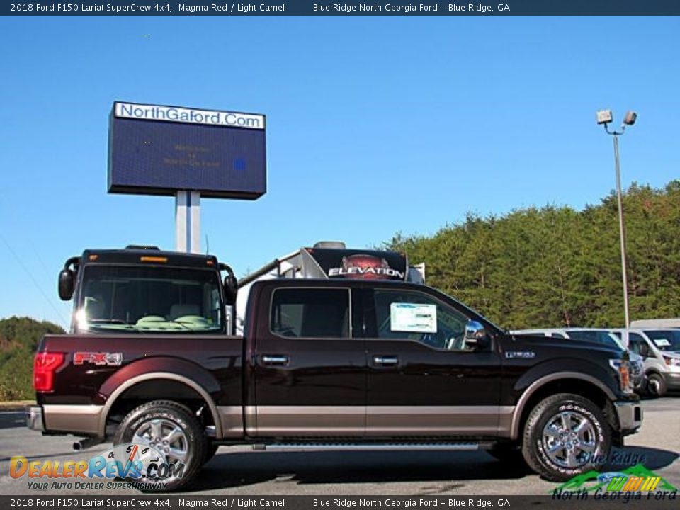 2018 Ford F150 Lariat SuperCrew 4x4 Magma Red / Light Camel Photo #6