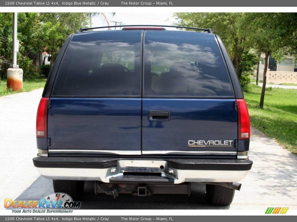 1998 Chevrolet Tahoe LS 4x4 Indigo Blue Metallic / Gray Photo #5