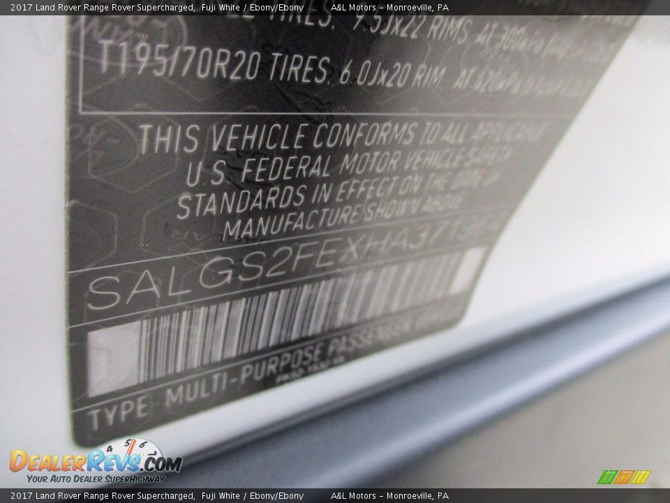 2017 Land Rover Range Rover Supercharged Fuji White / Ebony/Ebony Photo #19