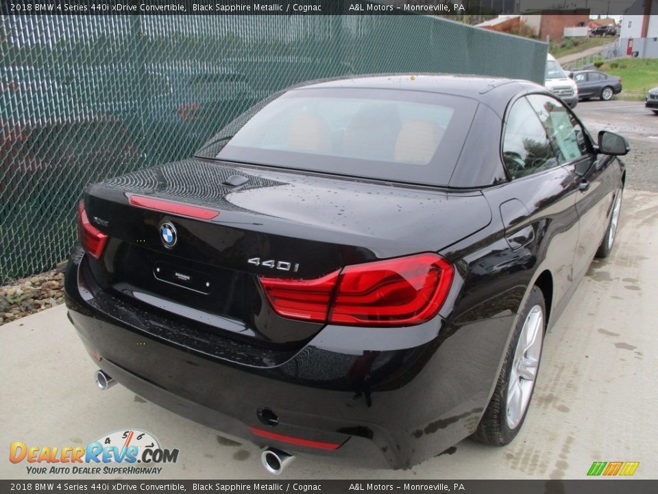 2018 BMW 4 Series 440i xDrive Convertible Black Sapphire Metallic / Cognac Photo #4