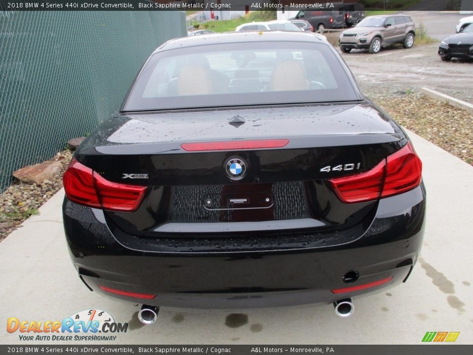2018 BMW 4 Series 440i xDrive Convertible Black Sapphire Metallic / Cognac Photo #5