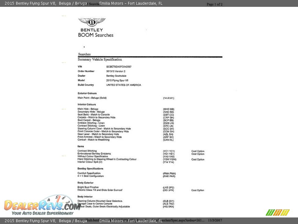 2015 Bentley Flying Spur V8 Beluga / Beluga Photo #9