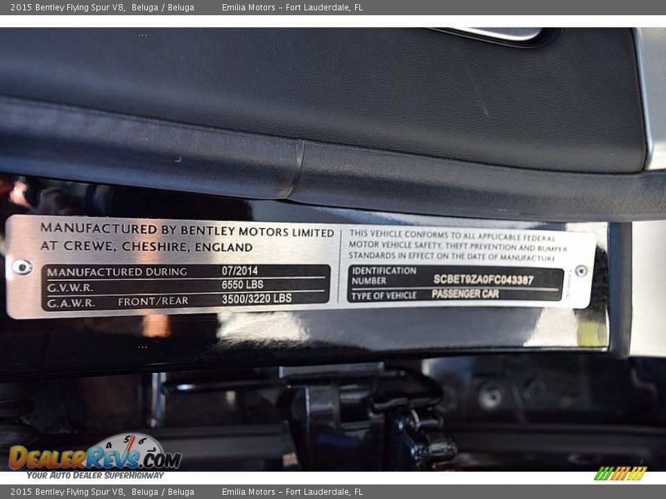 2015 Bentley Flying Spur V8 Beluga / Beluga Photo #35